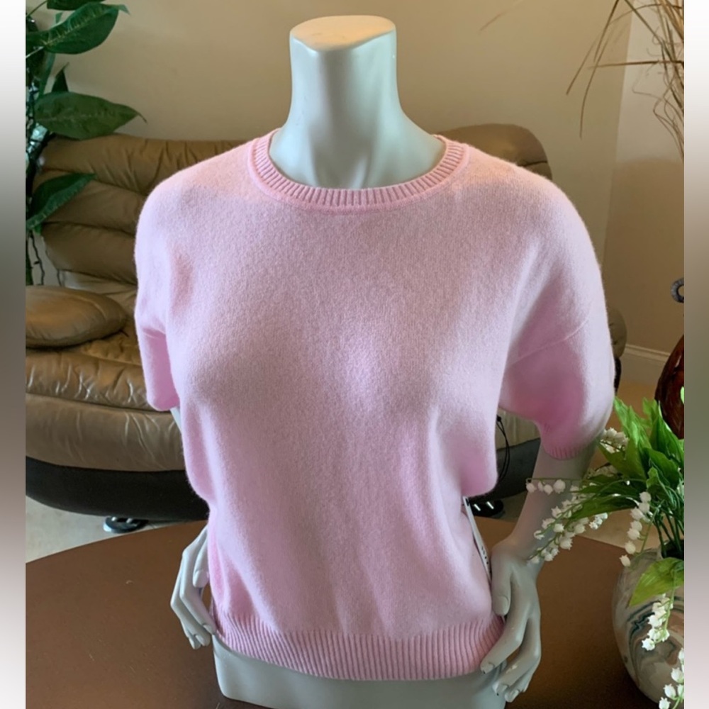Wilt Classic Pink Short-Sleeve Cashmere Sweater